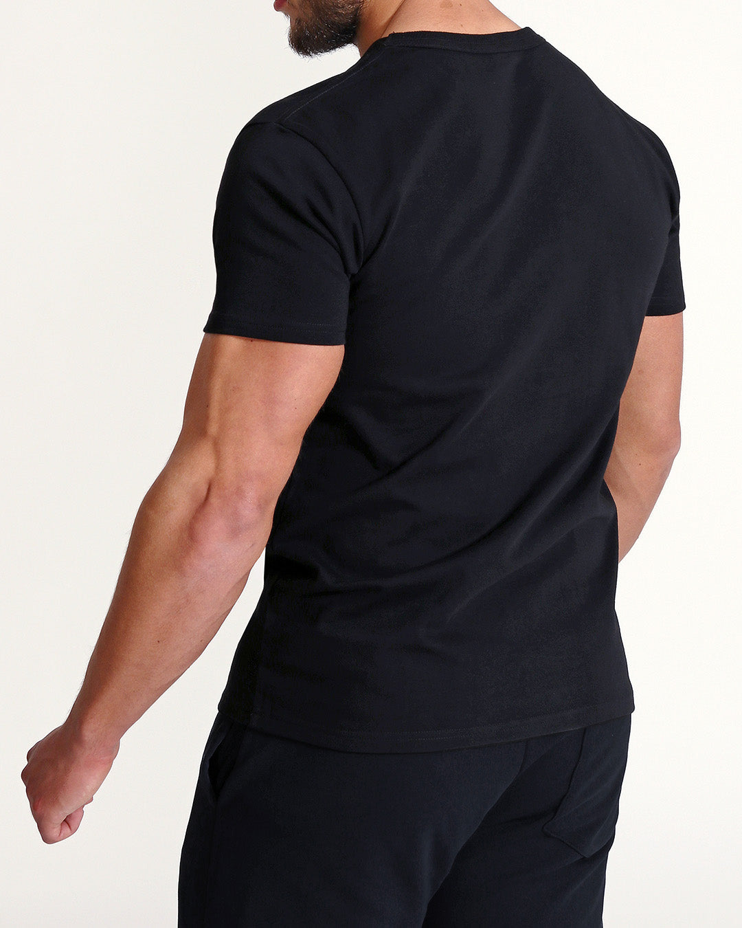 Crew Basic Muscle Fitted Plain T-Shirt - Black - Muscle Fit Basics