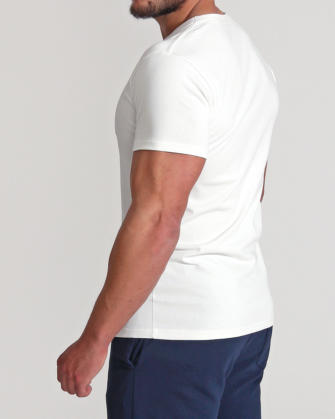 white muscle fit basics crew neck t-shirt brushed cotton heavyweight