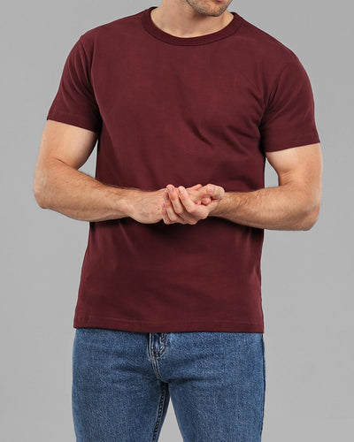 burgundy heavyweight muscle fit t-shirt