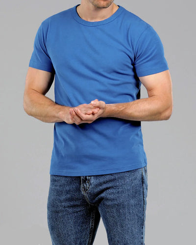 Crew Basic Muscle Fitted Plain T-Shirt - Royal Blue